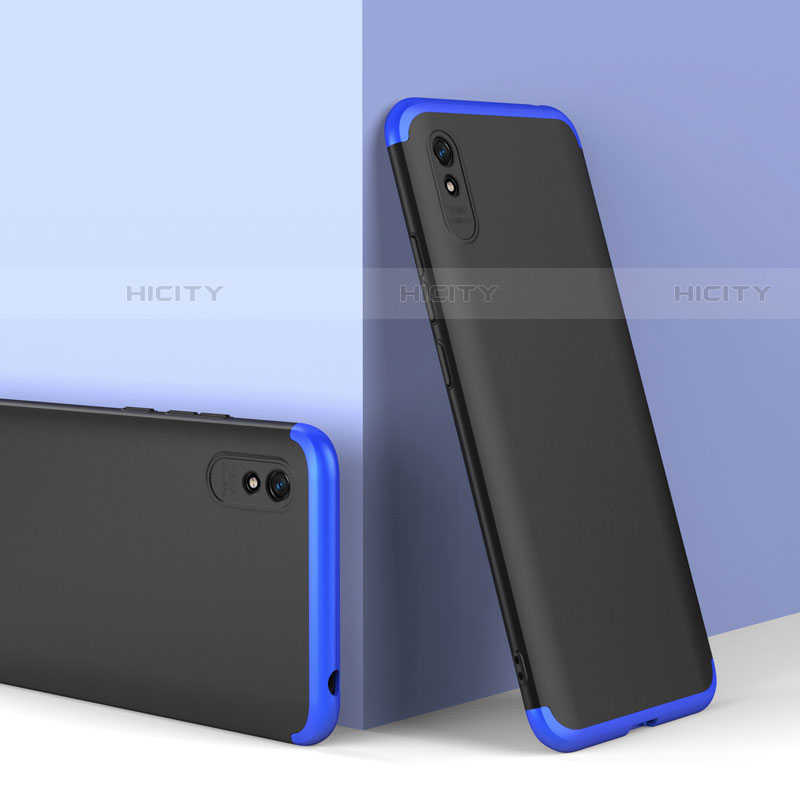 Custodia Plastica Rigida Cover Opaca Fronte e Retro 360 Gradi P01 per Xiaomi Redmi 9A Blu e Nero