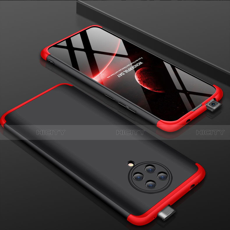 Custodia Plastica Rigida Cover Opaca Fronte e Retro 360 Gradi P01 per Xiaomi Redmi K30 Pro Zoom Rosso e Nero