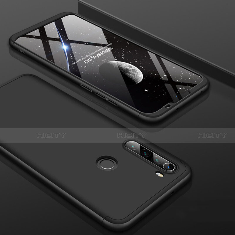 Custodia Plastica Rigida Cover Opaca Fronte e Retro 360 Gradi P01 per Xiaomi Redmi Note 8 (2021) Nero