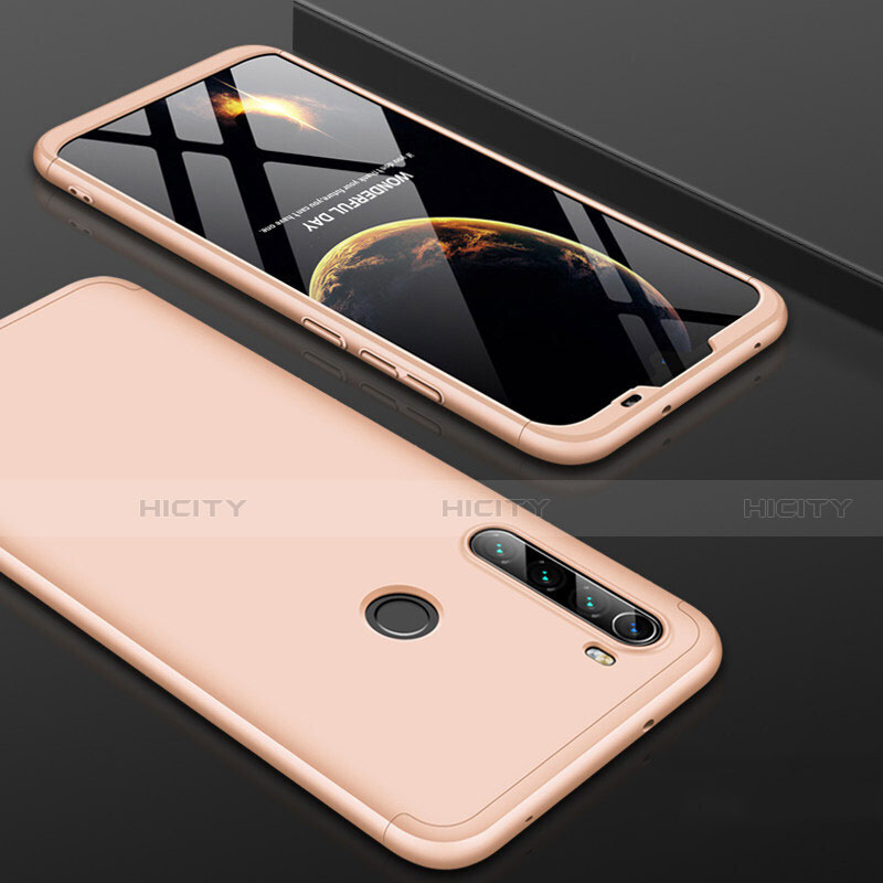 Custodia Plastica Rigida Cover Opaca Fronte e Retro 360 Gradi P01 per Xiaomi Redmi Note 8 Oro