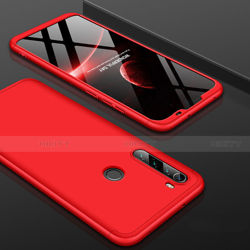 Custodia Plastica Rigida Cover Opaca Fronte e Retro 360 Gradi P01 per Xiaomi Redmi Note 8 Rosso