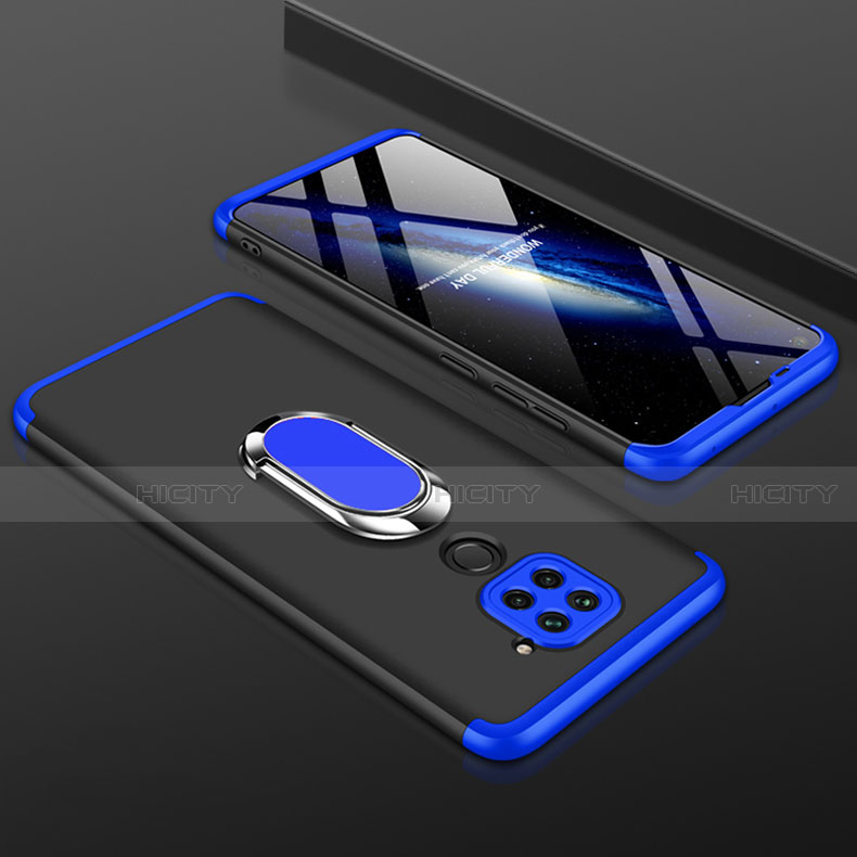 Custodia Plastica Rigida Cover Opaca Fronte e Retro 360 Gradi P01 per Xiaomi Redmi Note 9 Blu e Nero