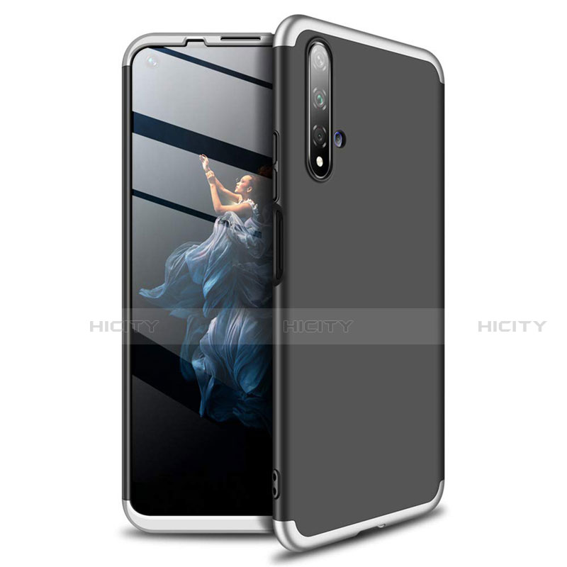 Custodia Plastica Rigida Cover Opaca Fronte e Retro 360 Gradi P02 per Huawei Honor 20S Argento