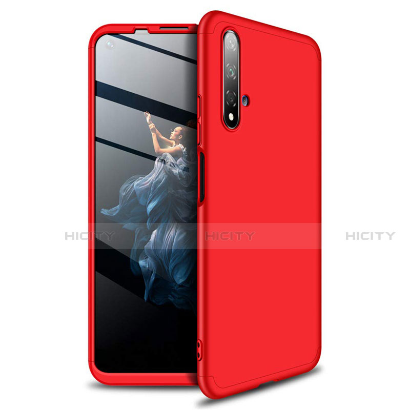 Custodia Plastica Rigida Cover Opaca Fronte e Retro 360 Gradi P02 per Huawei Nova 5T Rosso