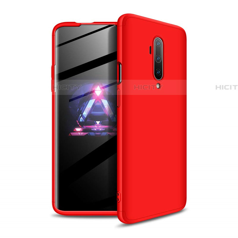 Custodia Plastica Rigida Cover Opaca Fronte e Retro 360 Gradi P02 per OnePlus 7T Pro Rosso