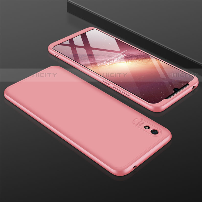 Custodia Plastica Rigida Cover Opaca Fronte e Retro 360 Gradi P03 per Xiaomi Redmi 9AT Oro Rosa