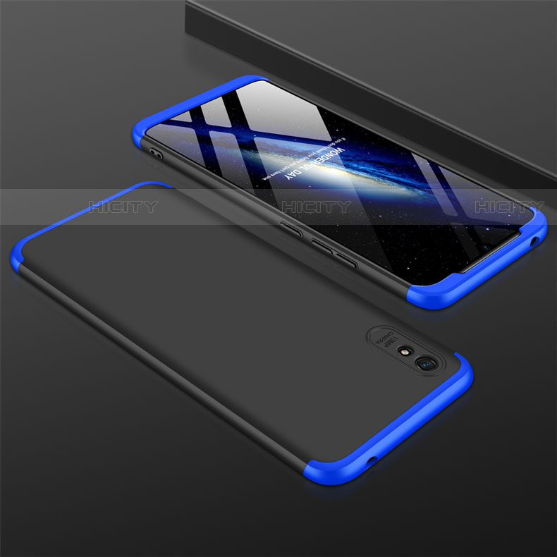 Custodia Plastica Rigida Cover Opaca Fronte e Retro 360 Gradi P03 per Xiaomi Redmi 9i Blu e Nero