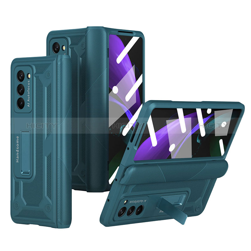Custodia Plastica Rigida Cover Opaca Fronte e Retro 360 Gradi P06 per Samsung Galaxy Z Fold2 5G Verde