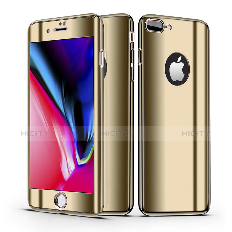 Custodia Plastica Rigida Cover Opaca Fronte e Retro 360 Gradi per Apple iPhone 8 Plus Oro