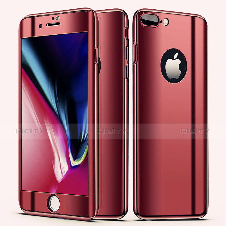 Custodia Plastica Rigida Cover Opaca Fronte e Retro 360 Gradi per Apple iPhone 8 Plus Rosso