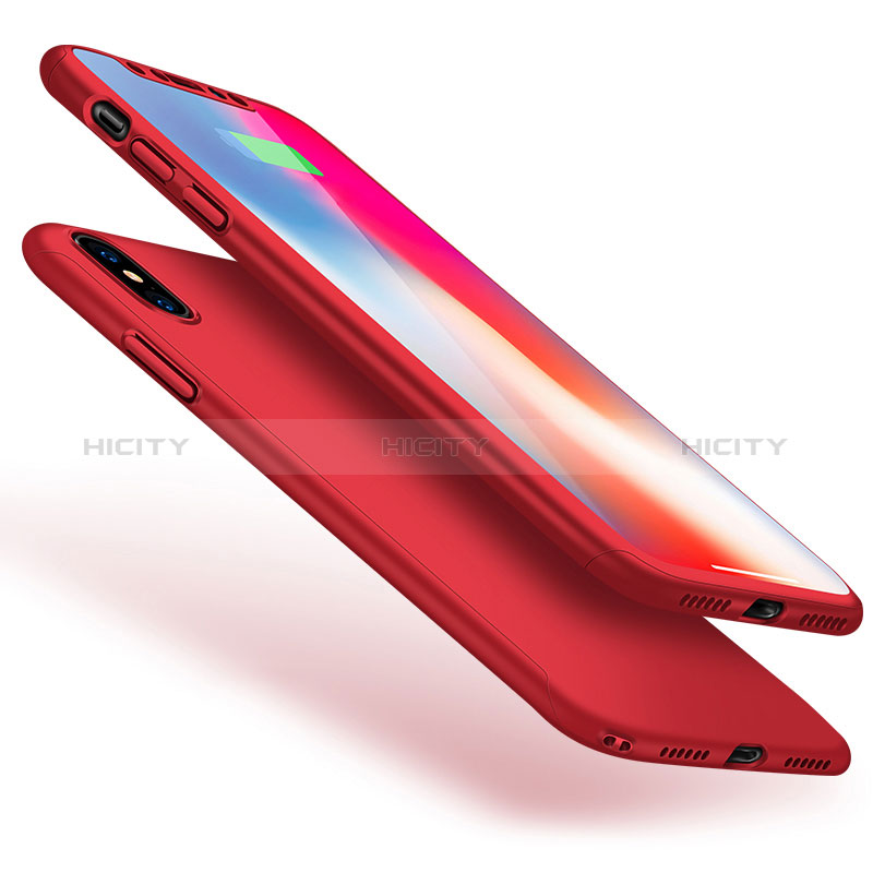 Custodia Plastica Rigida Cover Opaca Fronte e Retro 360 Gradi per Apple iPhone Xs Max Rosso