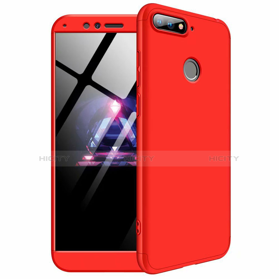 Custodia Plastica Rigida Cover Opaca Fronte e Retro 360 Gradi per Huawei Enjoy 8e Rosso