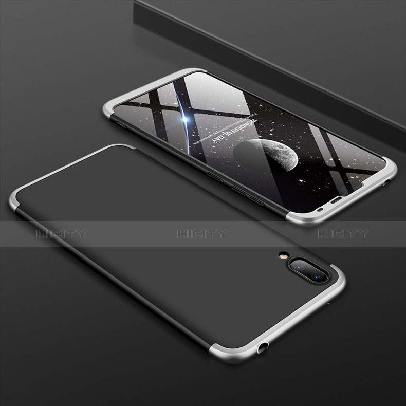 Custodia Plastica Rigida Cover Opaca Fronte e Retro 360 Gradi per Huawei Enjoy 9 Argento