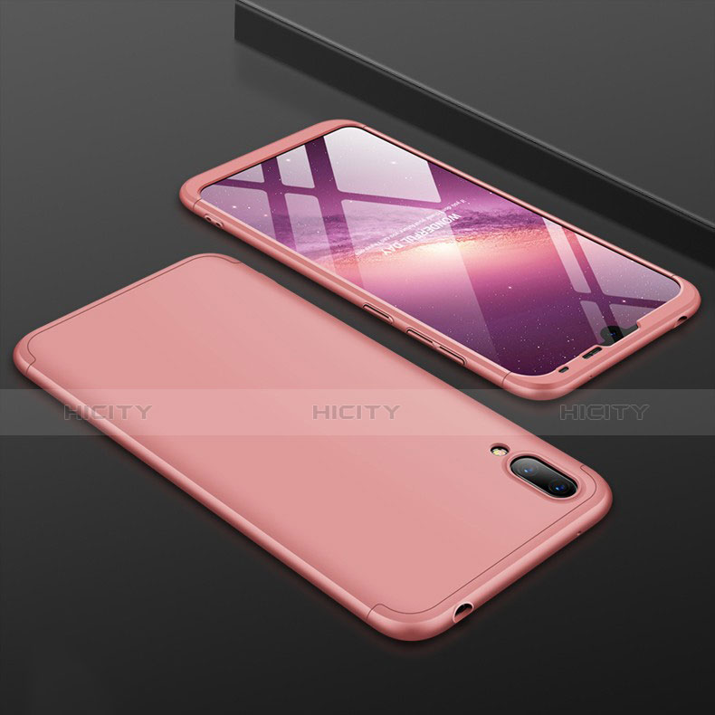 Custodia Plastica Rigida Cover Opaca Fronte e Retro 360 Gradi per Huawei Enjoy 9 Oro Rosa