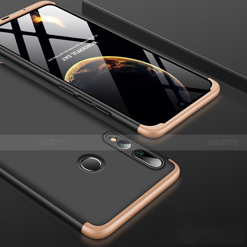 Custodia Plastica Rigida Cover Opaca Fronte e Retro 360 Gradi per Huawei Enjoy 9s Oro e Nero