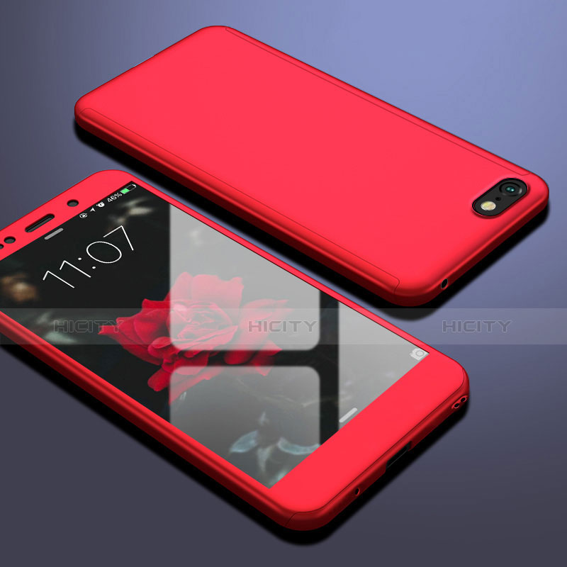 Custodia Plastica Rigida Cover Opaca Fronte e Retro 360 Gradi per Huawei Honor 7S Rosso