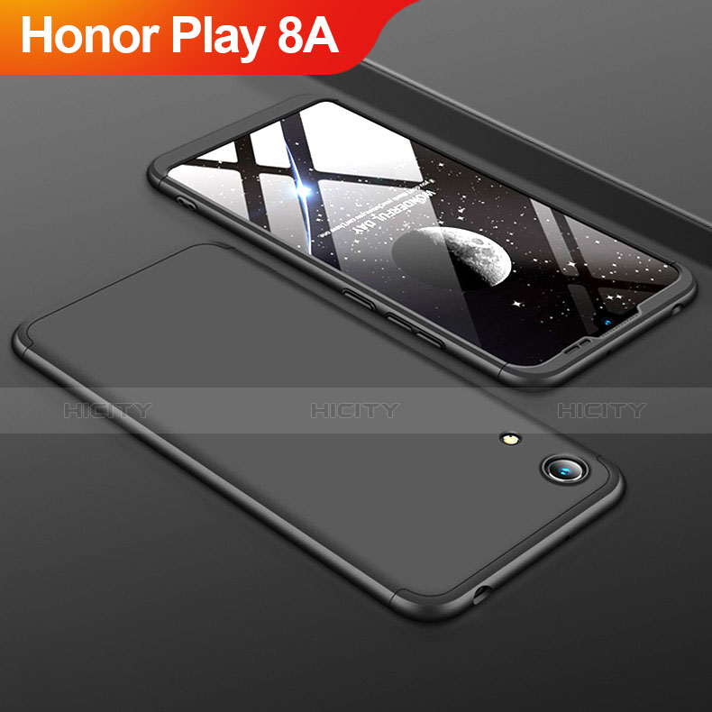 Custodia Plastica Rigida Cover Opaca Fronte e Retro 360 Gradi per Huawei Honor Play 8A Nero