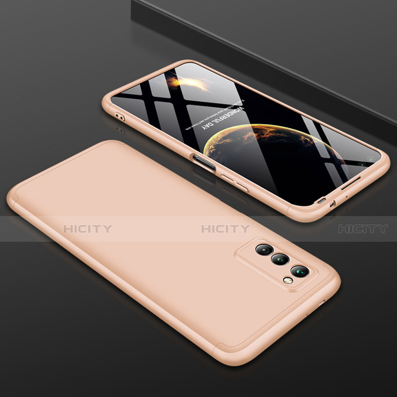 Custodia Plastica Rigida Cover Opaca Fronte e Retro 360 Gradi per Huawei Honor V30 5G Oro