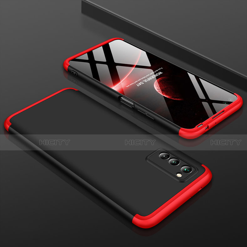 Custodia Plastica Rigida Cover Opaca Fronte e Retro 360 Gradi per Huawei Honor V30 Pro 5G Rosso e Nero