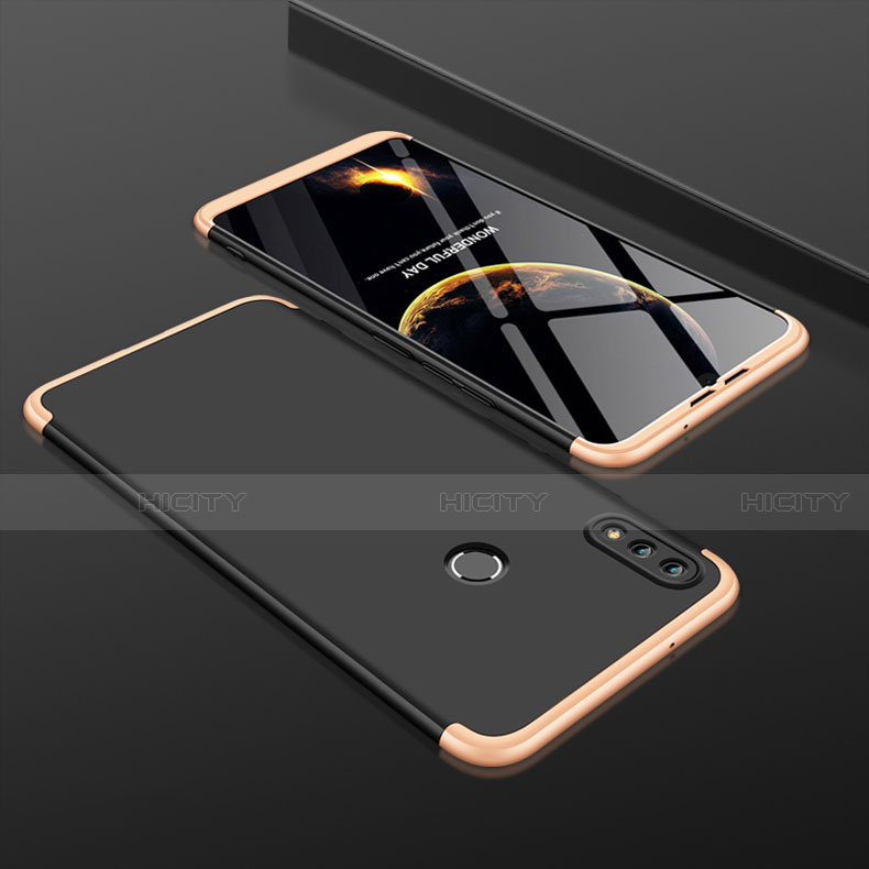 Custodia Plastica Rigida Cover Opaca Fronte e Retro 360 Gradi per Huawei Honor View 10 Lite Oro e Nero