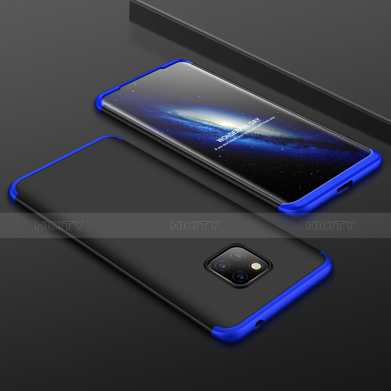 Custodia Plastica Rigida Cover Opaca Fronte e Retro 360 Gradi per Huawei Mate 20 Pro Blu e Nero