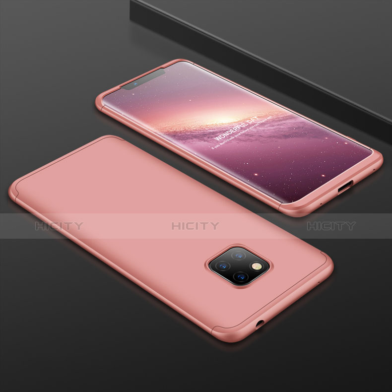 Custodia Plastica Rigida Cover Opaca Fronte e Retro 360 Gradi per Huawei Mate 20 Pro Oro Rosa