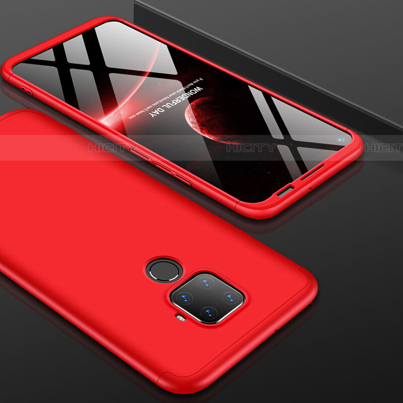 Custodia Plastica Rigida Cover Opaca Fronte e Retro 360 Gradi per Huawei Mate 30 Lite Rosso