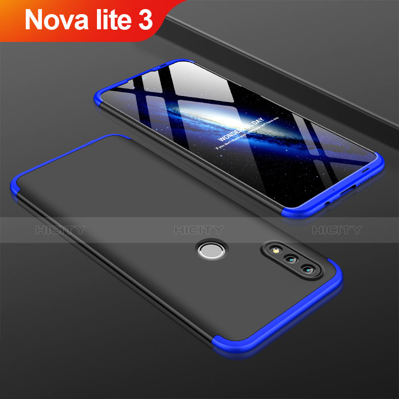 Custodia Plastica Rigida Cover Opaca Fronte e Retro 360 Gradi per Huawei Nova Lite 3 Blu e Nero