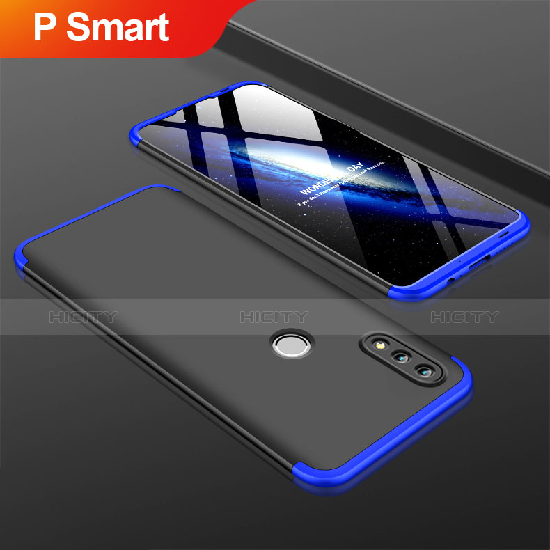 Custodia Plastica Rigida Cover Opaca Fronte e Retro 360 Gradi per Huawei P Smart (2019) Blu e Nero