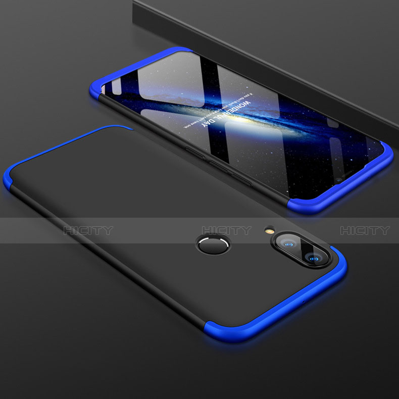 Custodia Plastica Rigida Cover Opaca Fronte e Retro 360 Gradi per Huawei P Smart+ Plus Blu e Nero