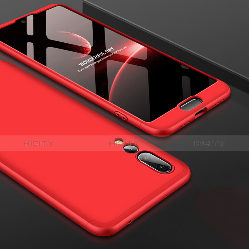 Custodia Plastica Rigida Cover Opaca Fronte e Retro 360 Gradi per Huawei P20 Pro Rosso