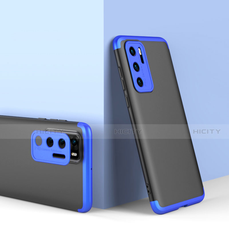 Custodia Plastica Rigida Cover Opaca Fronte e Retro 360 Gradi per Huawei P40 Blu e Nero