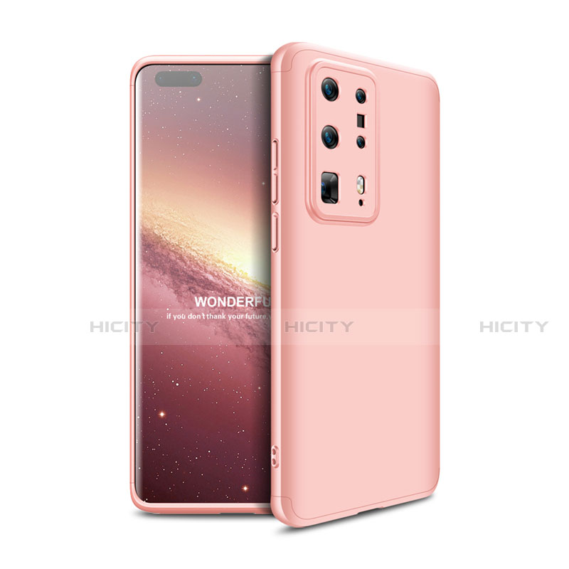 Custodia Plastica Rigida Cover Opaca Fronte e Retro 360 Gradi per Huawei P40 Pro+ Plus Oro Rosa