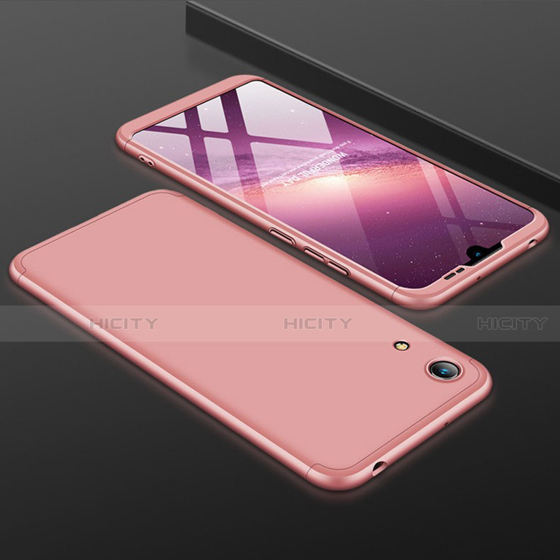 Custodia Plastica Rigida Cover Opaca Fronte e Retro 360 Gradi per Huawei Y6 Prime (2019) Oro Rosa