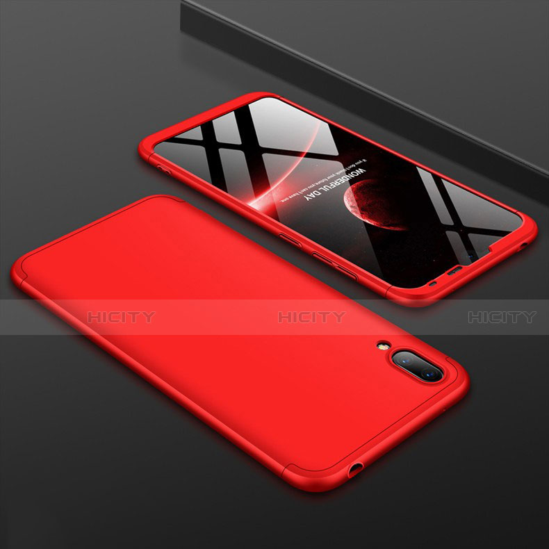 Custodia Plastica Rigida Cover Opaca Fronte e Retro 360 Gradi per Huawei Y7 (2019) Rosso