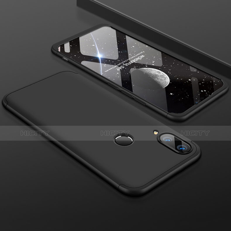 Custodia Plastica Rigida Cover Opaca Fronte e Retro 360 Gradi per Huawei Y9 (2019) Nero