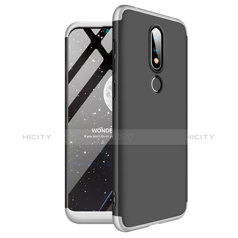 Custodia Plastica Rigida Cover Opaca Fronte e Retro 360 Gradi per Nokia X6 Argento