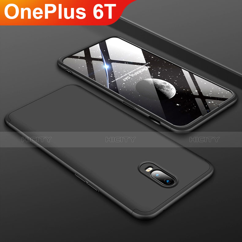 Custodia Plastica Rigida Cover Opaca Fronte e Retro 360 Gradi per OnePlus 6T Nero