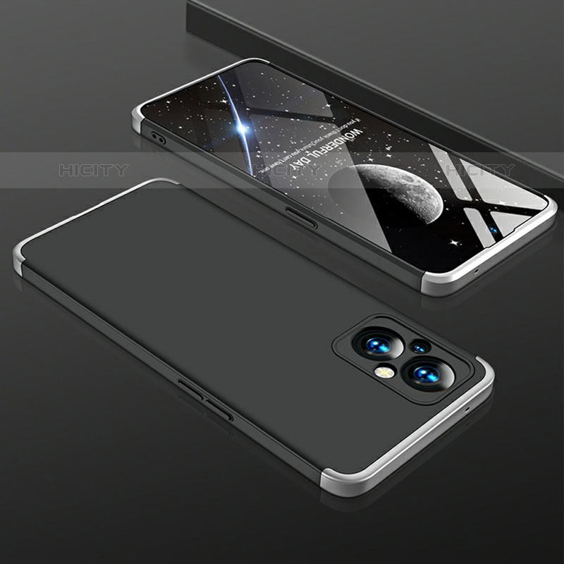 Custodia Plastica Rigida Cover Opaca Fronte e Retro 360 Gradi per OnePlus Nord N20 5G Argento