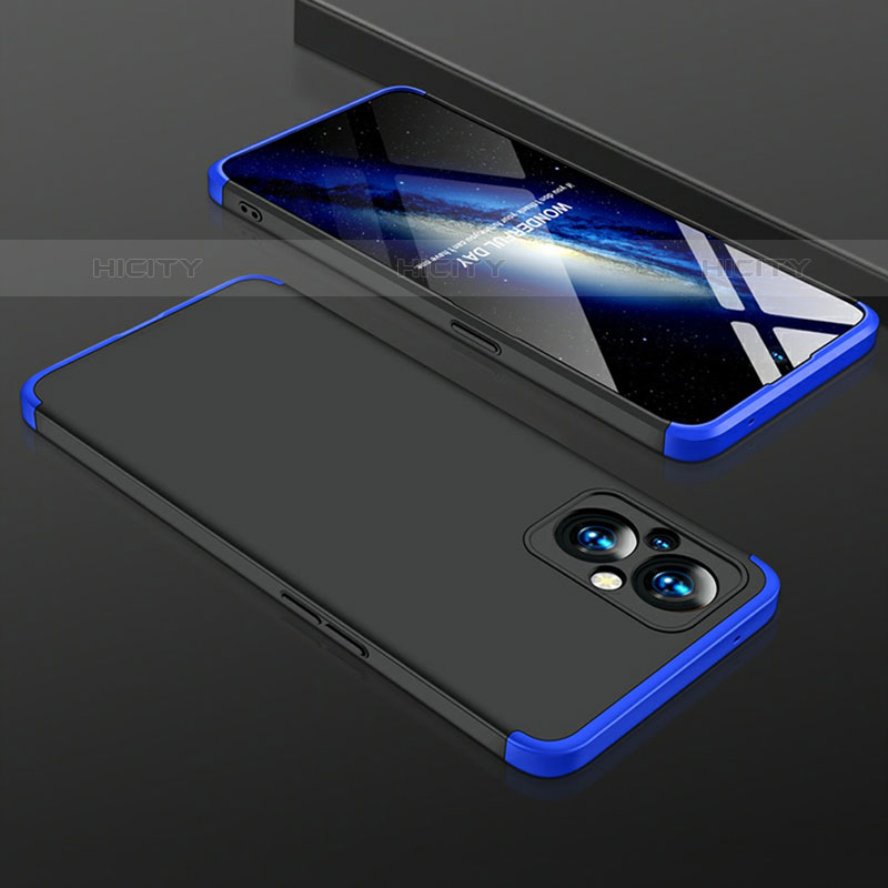 Custodia Plastica Rigida Cover Opaca Fronte e Retro 360 Gradi per OnePlus Nord N20 5G Blu e Nero