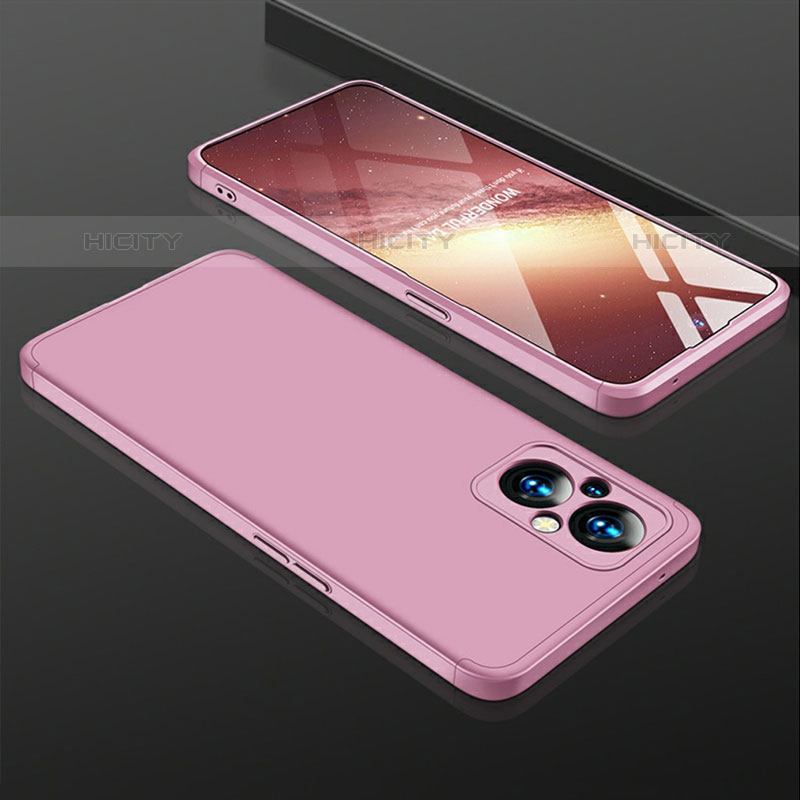Custodia Plastica Rigida Cover Opaca Fronte e Retro 360 Gradi per OnePlus Nord N20 5G Oro Rosa