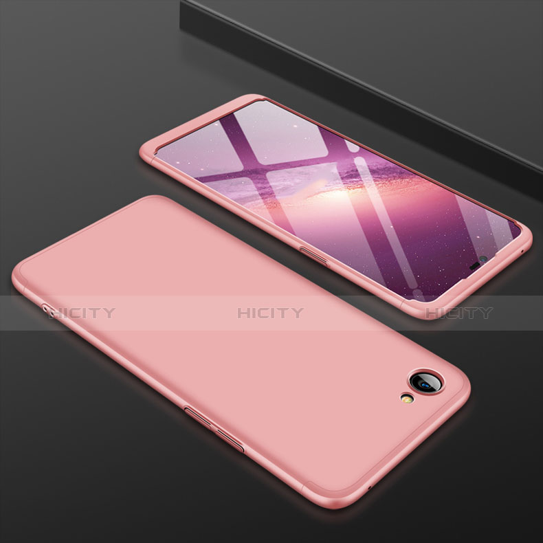 Custodia Plastica Rigida Cover Opaca Fronte e Retro 360 Gradi per Oppo A3 Oro Rosa