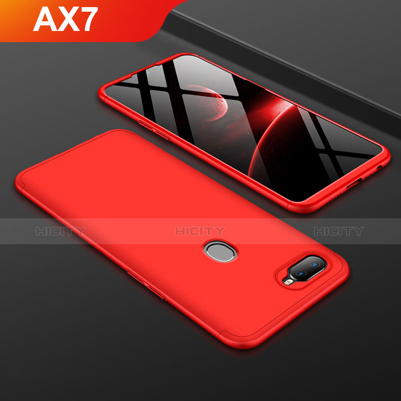 Custodia Plastica Rigida Cover Opaca Fronte e Retro 360 Gradi per Oppo AX7 Rosso