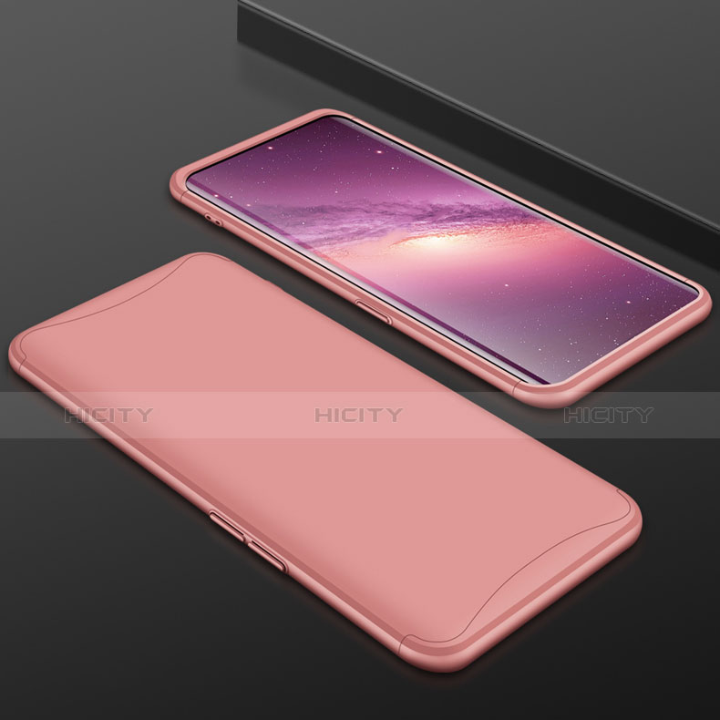 Custodia Plastica Rigida Cover Opaca Fronte e Retro 360 Gradi per Oppo Find X Super Flash Edition Oro Rosa