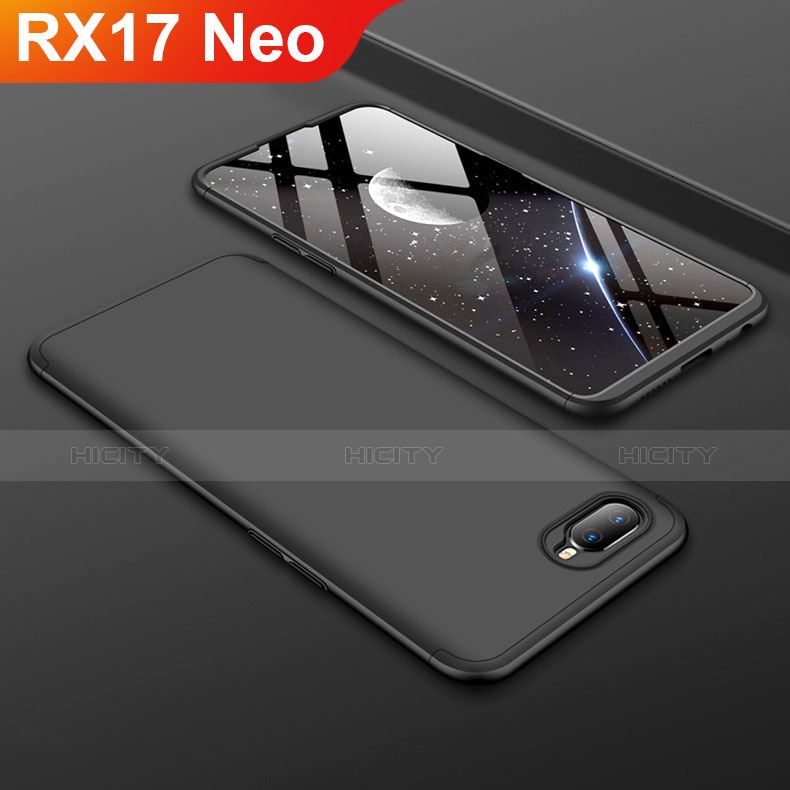 Custodia Plastica Rigida Cover Opaca Fronte e Retro 360 Gradi per Oppo RX17 Neo Nero