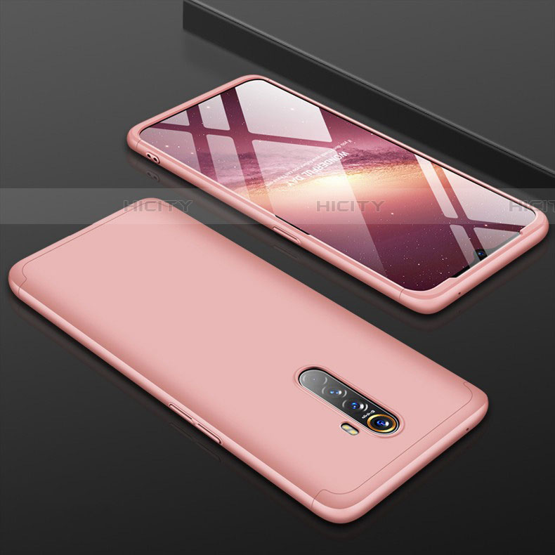 Custodia Plastica Rigida Cover Opaca Fronte e Retro 360 Gradi per Realme X2 Pro Oro Rosa