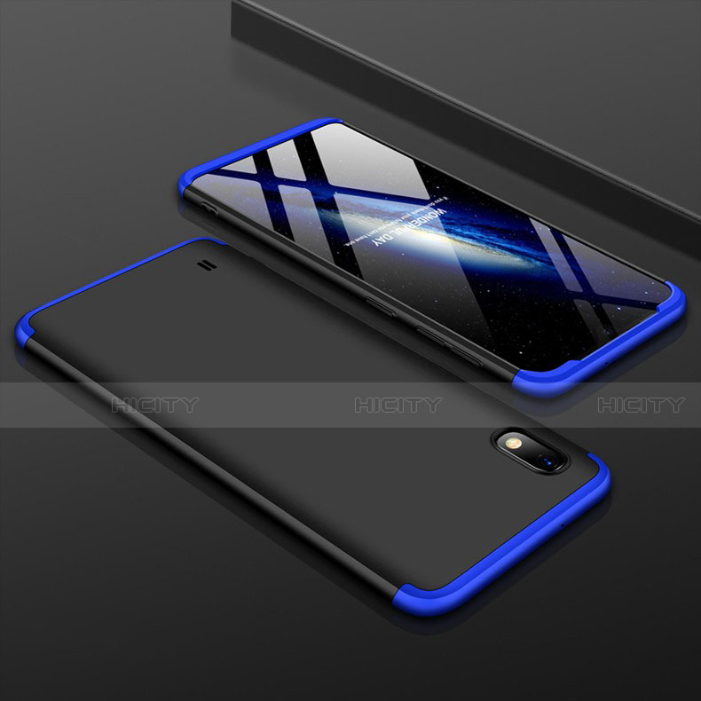 Custodia Plastica Rigida Cover Opaca Fronte e Retro 360 Gradi per Samsung Galaxy A10 Blu e Nero