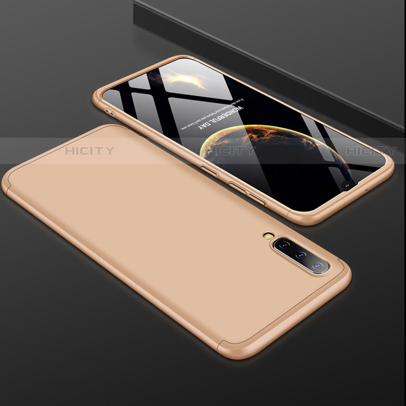 Custodia Plastica Rigida Cover Opaca Fronte e Retro 360 Gradi per Samsung Galaxy A30S Oro