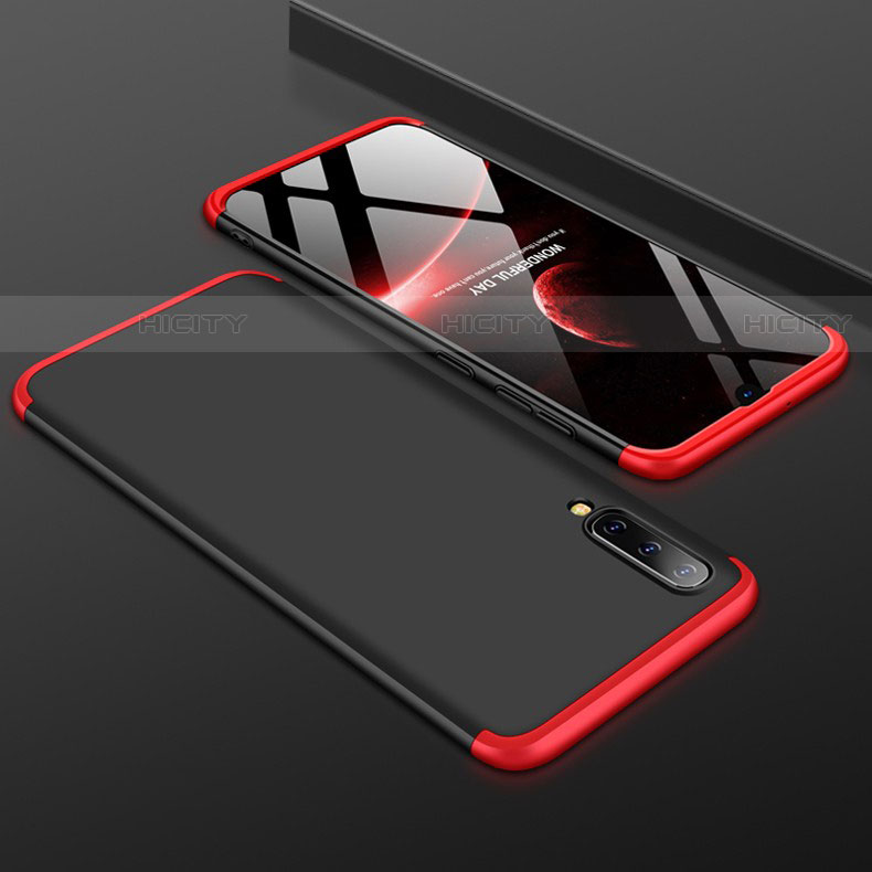 Custodia Plastica Rigida Cover Opaca Fronte e Retro 360 Gradi per Samsung Galaxy A30S Rosso e Nero