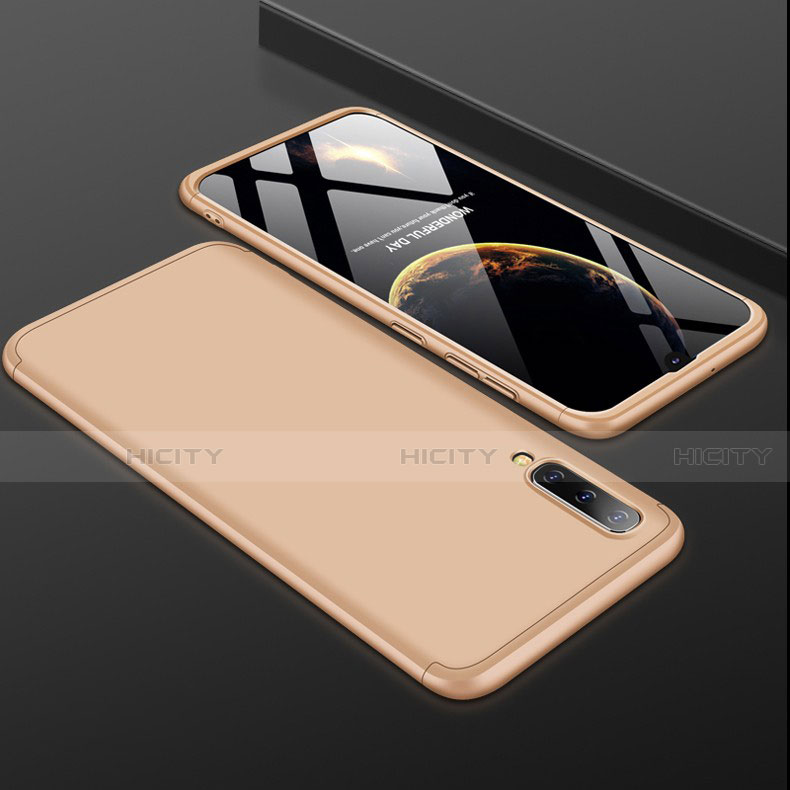 Custodia Plastica Rigida Cover Opaca Fronte e Retro 360 Gradi per Samsung Galaxy A50 Oro